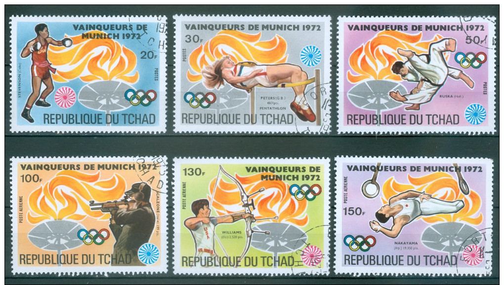 TSCHAD - Mi-Nr. 627 - 632 Sieger Der Olympischen Sommerspiele, München Gestempelt - Sommer 1972: München