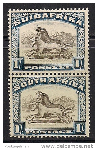 SOUTH AFRICA UNION, 1927, Mint  Hinged Stamp(s), 1 Shilling Yellow-brown, Pair Vertical,  Nrs. 36, # 259 - Ungebraucht