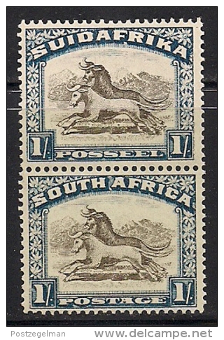 SOUTH AFRICA UNION, 1927, Mint  Hinged Stamp(s), 1 Shilling Yellow-brown, Pair Vertical,  Nrs. 36, # 259 - Neufs