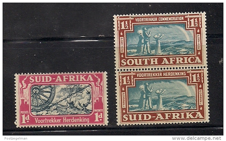 SOUTH AFRICA UNION, 1938, Mint  Hinged Stamp(s), Voortrekkers (3 Values Only) Nrs 127=130 #341 - Unused Stamps