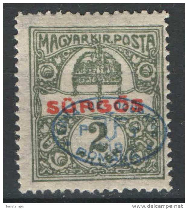 Hungary 1919. Debrecen II. Occupation Stamp 2 Filler / Surgos MNH (**) - Emissions Locales
