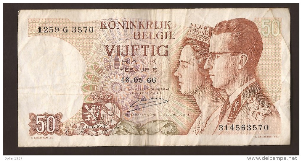 België 50 Frank 14-5- 1966 -NO: 1259 G 3570 - 50 Francs