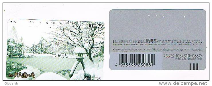 GIAPPONE  (JAPAN) - NTT (TAMURA)  -  CODE 310-088 WINTER LANDSCAPE 1989  - USED - RIF.8388 - Saisons