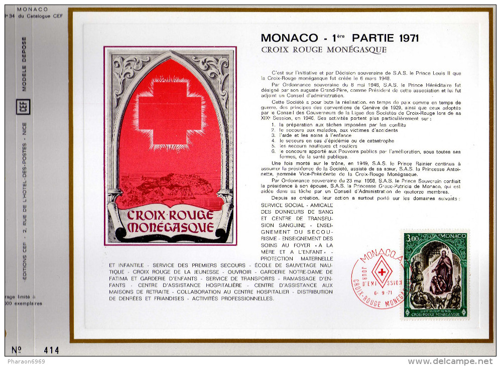 Feuillet Tirage Limité CEF 34 Croix-Rouge Monégasque Monaco - Cartas & Documentos