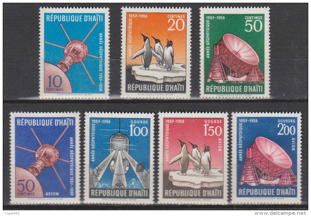 Haïti N° 129 - 131 *** & PA 384 - 387 *** Année Géophysique 1957 - 1958 - Haïti