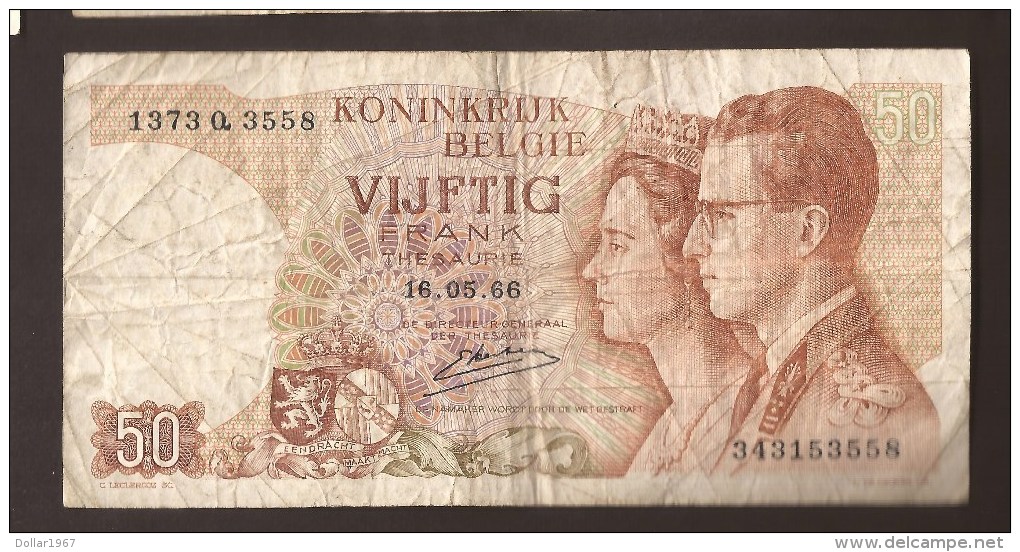 België 50 Frank 14-5- 1966 -NO: 1373 Q 3558 - 50 Francs