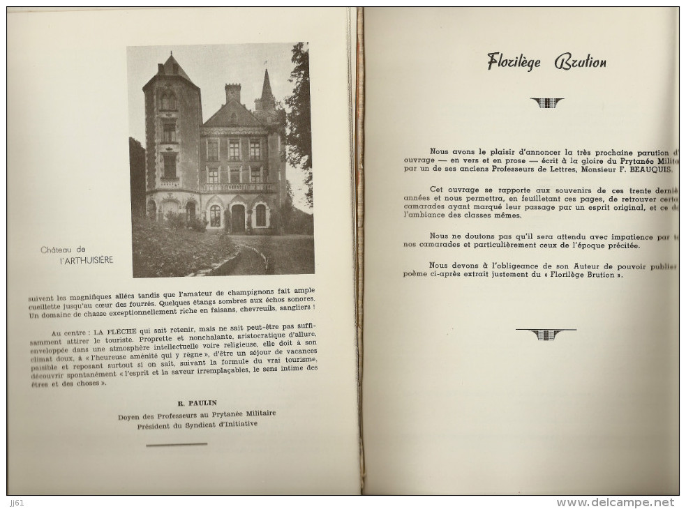 LA FLECHE SON PRYTANEE MILITAIRE 1604 1808 1958 SES ENVIRONS BON ETAT BEAU DOCUMENT 22 PAGES 20 SCANS