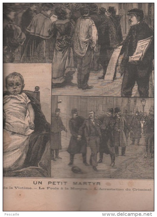 LE PETIT PARISIEN 27 12 1896 - ENFANT MARTYR RUE VANEAU PARIS / MORGUE / ASSASSIN - CUBA MORT DU GENERAL MACEO - Le Petit Parisien