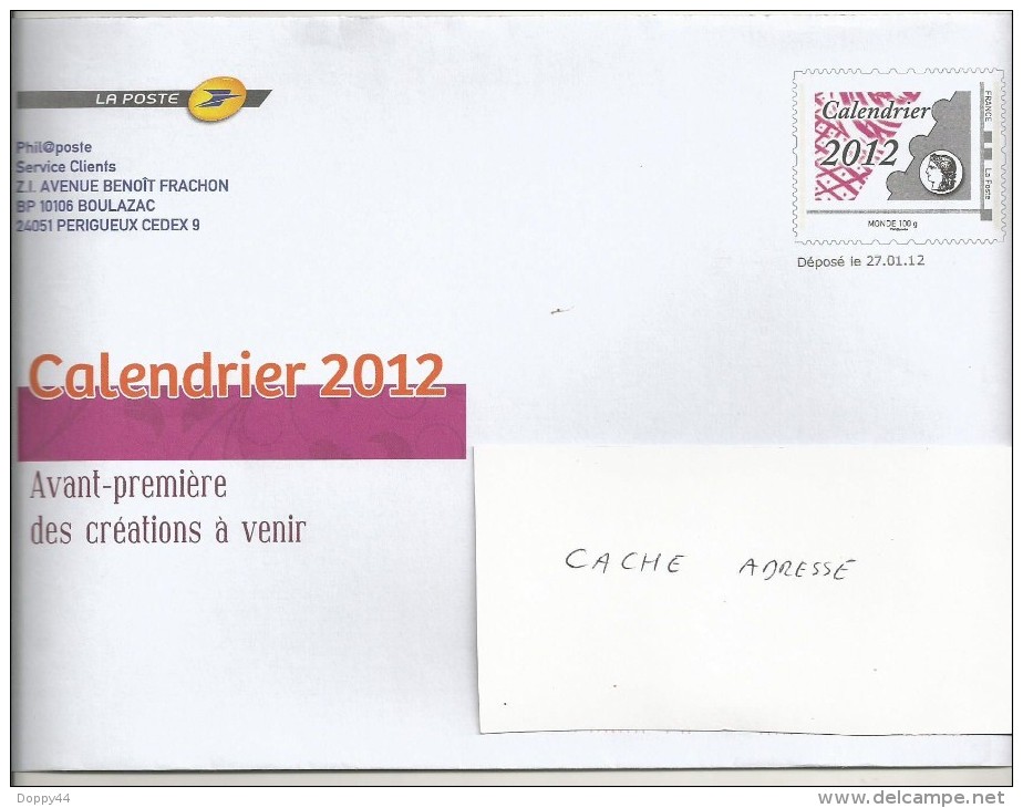 ENVELOPPE PHILPOSTE  Calendrier  2012 - Pseudo-officiële  Postwaardestukken