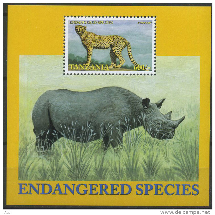 Tanzania 2002 Fauna, Endangered Species, Wild Cats, Rhino - Felinos