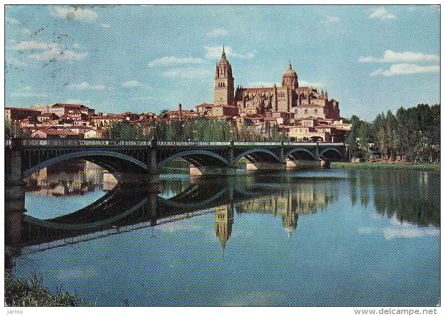 Espana-Spain, Salamanca 1964, Catedral Y Rio Tormes, Pont - Bridge,   Circulante Si 1964 - Salamanca