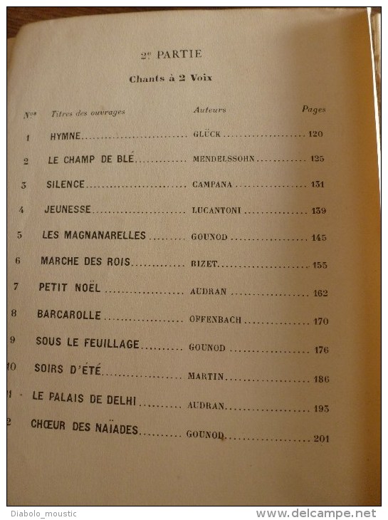 RECUEIL de CHANTS avec accompagnement de PIANO à une ou deux voix arrangés par Me Georges Stoesser