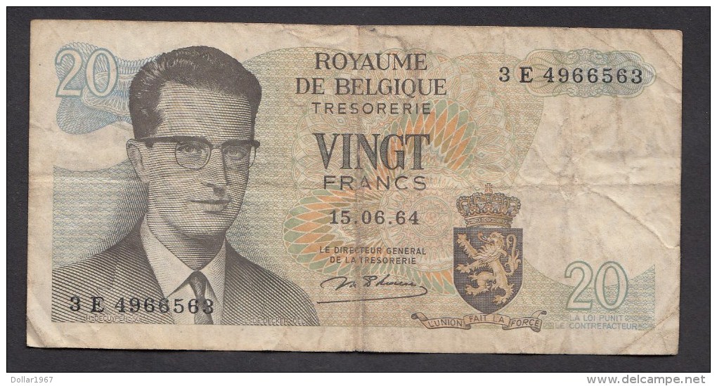 België Belgique Belgium 15 06 1964 20 Francs Atomium Baudouin. 3 E 4966563 - 20 Francs