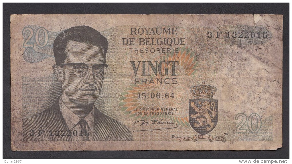 België Belgique Belgium 15 06 1964 20 Francs Atomium Baudouin. 3 F 1322015 - 20 Francs
