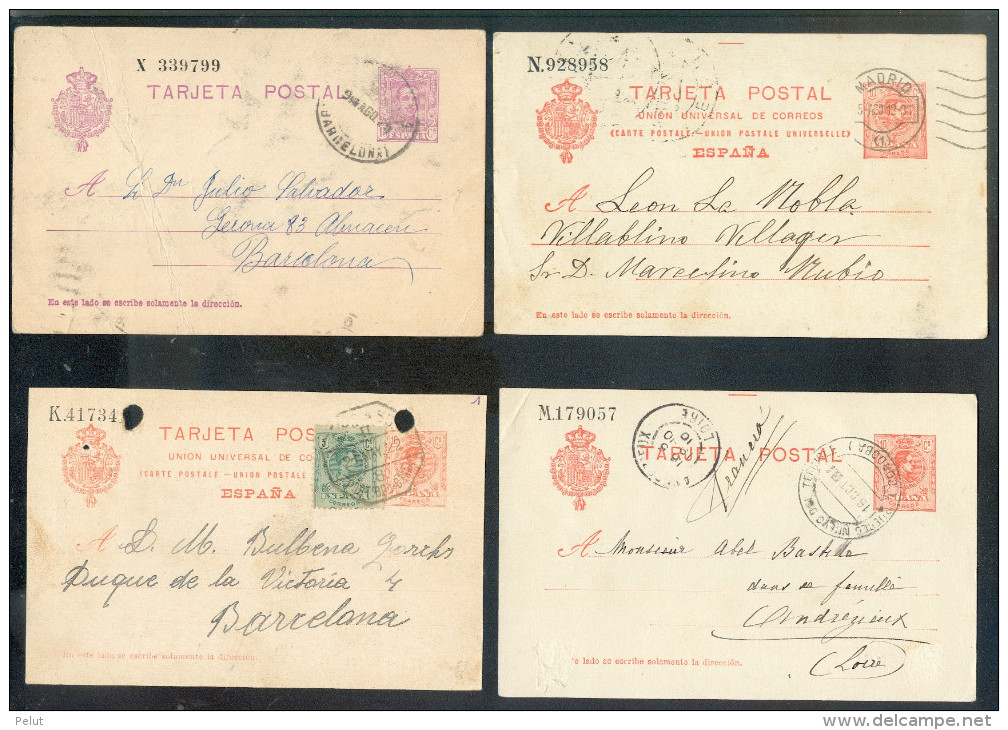 Lot De 15 Anciens Entiers Postaux Espagne - 1850-1931