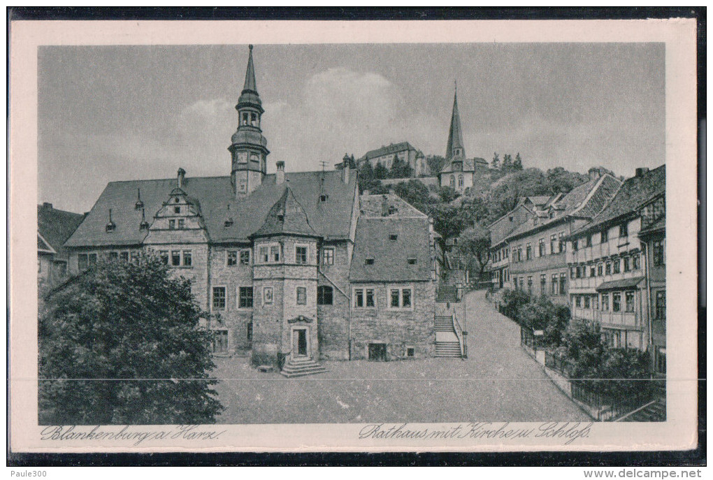 Blankenburg - Rathaus Mit Kirche Und Schloss - Harz - Blankenburg