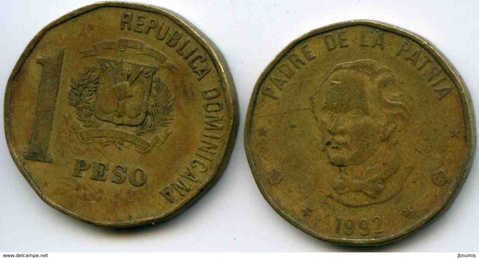 République Dominicaine Dominican Republic 1 Peso 1992 Duarte Sur Le Buste KM 80.1 - Dominicaanse Republiek