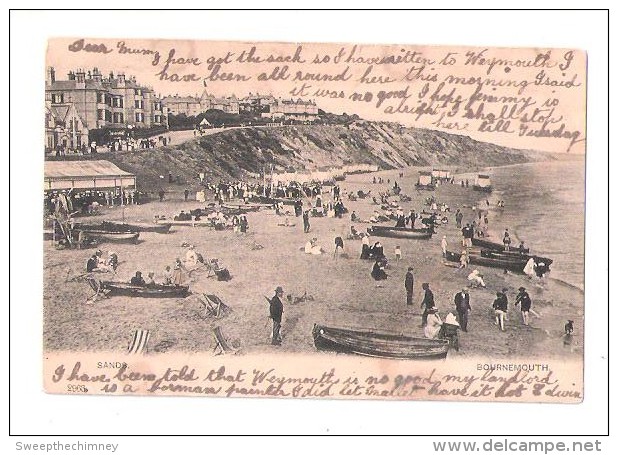 SANDS BOURNEMOUTH  USED 1906 UNDIVIDED BACK - Bournemouth (until 1972)