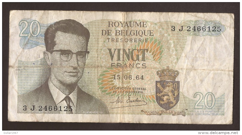 België Belgique Belgium 15 06 1964 20 Francs Atomium Baudouin. 3 J  2466125 - 20 Francs
