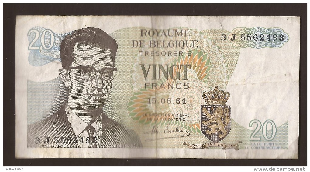 België Belgique Belgium 15 06 1964 20 Francs Atomium Baudouin. 3 J  5582483 - 20 Francs