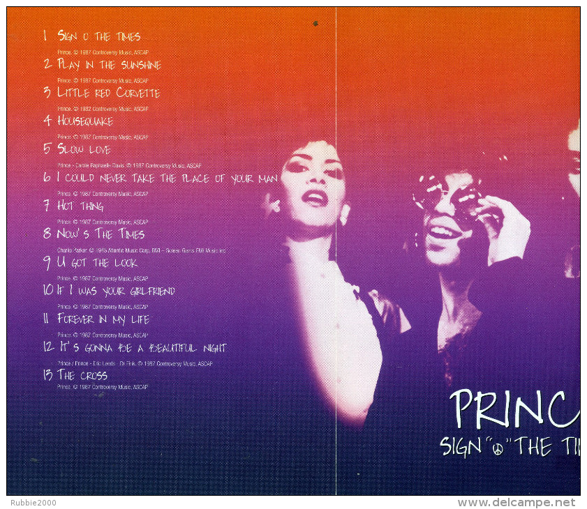 PRINCE SIGN O THE TIMES DIRECTED BY PRINCE 1987 - Concert Et Musique