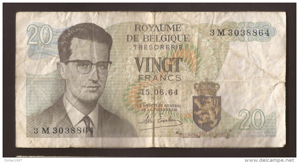 België Belgique Belgium 15 06 1964 20 Francs Atomium Baudouin. 3 M 3273524 - 20 Francs