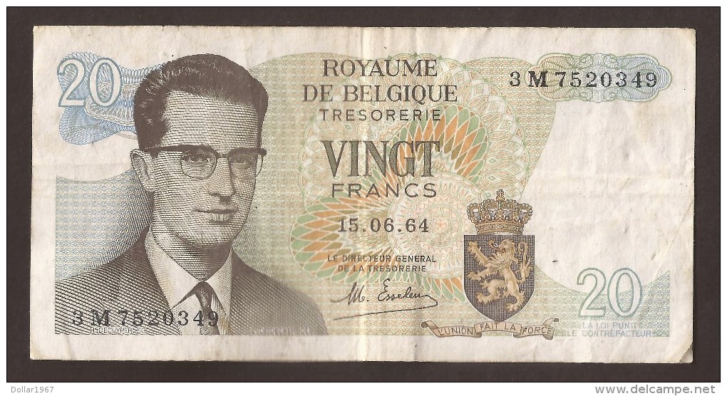 België Belgique Belgium 15 06 1964 20 Francs Atomium Baudouin. 3 M 7520349 - 20 Francs