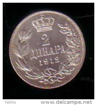 SERBIA - 1912 - King Petar - 2Lv Silver - Serbie