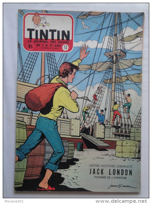 Tintin N° 15 De 1955 Couverture  De Graton. Le Secret De L'homme En Noir, H.Vernes. Bon état - Tintin