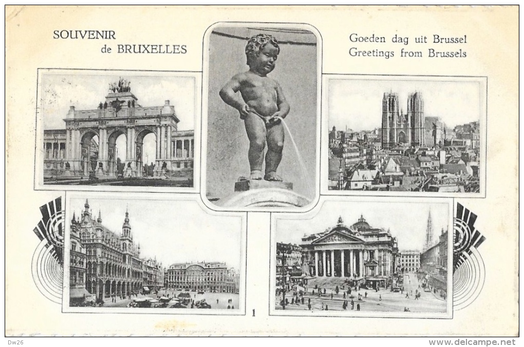 Souvenir De Bruxelles - Multivues 1952 (Manneken-Pis, Monuments) - Mehransichten, Panoramakarten