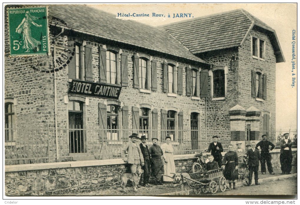 54 - JARNY - CAFE HOTEL CANTINE - ROUY - ATTELAGE DE CHIEN - BELLE CARTE - Jarny