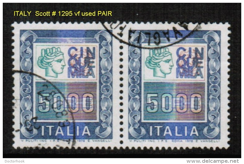 ITALY    Scott  # 1295  VF USED PAIR - 1971-80: Used