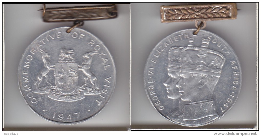 Union Of South Africa 1947 Royal Visit George VI &amp; Queen Elizabeth, Medallion Souvenir - Obj. 'Souvenir De'