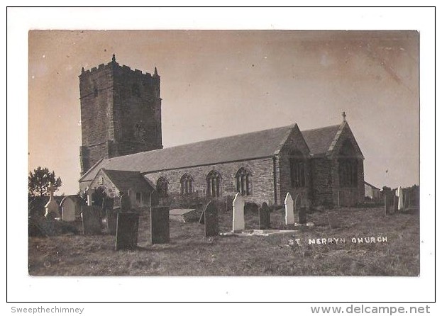 ST. MERRYN CHURCH CORNWALL  Nr Padstow  REAL PHOTO POSTCARD Unused - Autres & Non Classés