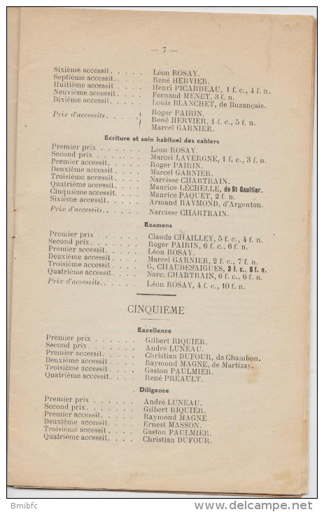 Petit Séminaire Saint Martin De Fontgombaud (Indre)  Distribution Des Prix Le Lundi 20 Juillet 1925 - Diploma's En Schoolrapporten