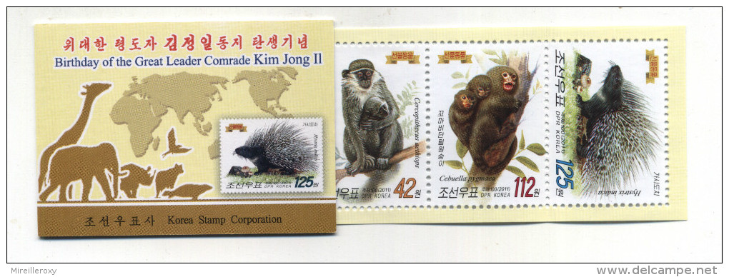 CARNET DE TIMBRES COREE GIRAFE SINGE PORC ET PIC ELEPHANT - Giraffes