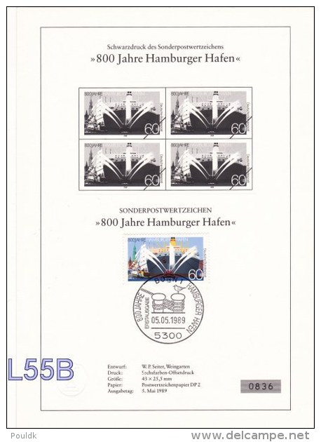 Germany ETB: 1989 800 Jahre Hamburger Hafen (L55B) - Other & Unclassified