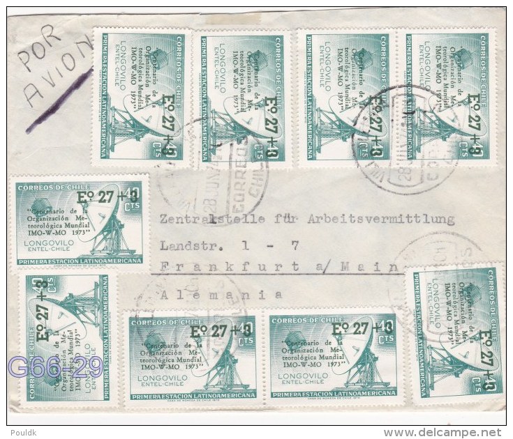 Chile Cover: 1974 Villa Alemana Franked W/1974 Cent. Of Intl. Meteorological Cooperation Overprint  (G66-29) - Chile