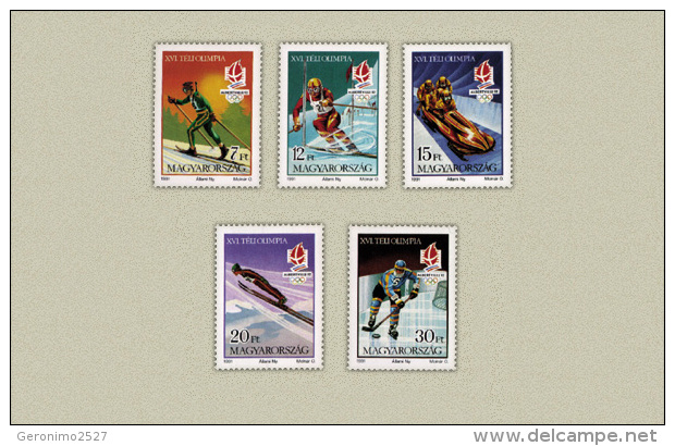 HUNGARY 1991 SPORT Olympic Games ALBERTVILLE - Fine Set MNH - Nuevos