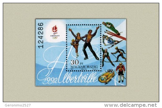 HUNGARY 1991 SPORT Olympic Games ALBERTVILLE - Fine S/S MNH - Unused Stamps