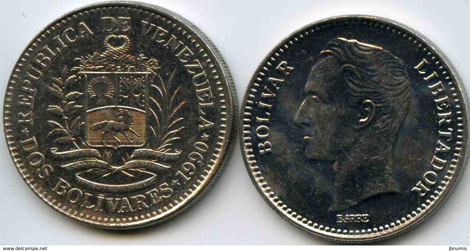 Venezuela 2 Bolivares 1990 KM 43a.1 - Venezuela