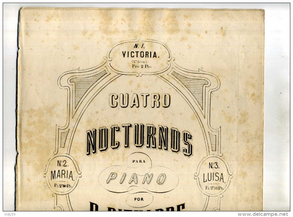 - NOCTURNO N°4 EL CANTO DEL CREPUSCULO (a La Tarde) PARA PIANO POR B. RICHARDS . 1875 - Strumenti A Tastiera