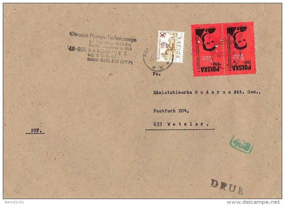 Polen / Poland - Umschlag Echt Gelaufen / Cover Used  (t438) - Briefe U. Dokumente