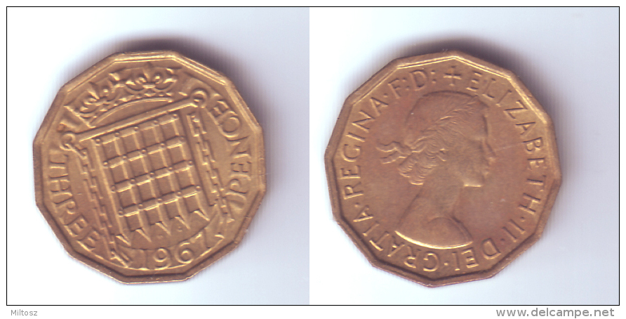 Great Britain 3 Pence 1967 - F. 3 Pence