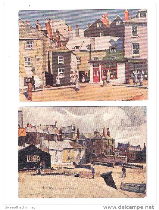 2 TWO LARGE SIZE By JOHN PARKST IVES Cards  - END OF THE WHARF.+ WHARF ROADS Cornwall - St.Ives