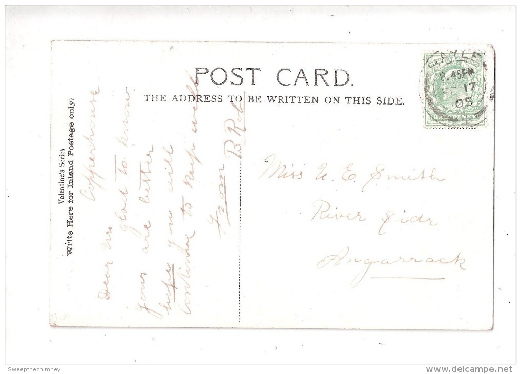 St Ives IN THE DIGEY, ST IVES -  Cornwall USED 1905 HAYLE DOUBLE RING POSTMARK POSTAL INTEREST - St.Ives