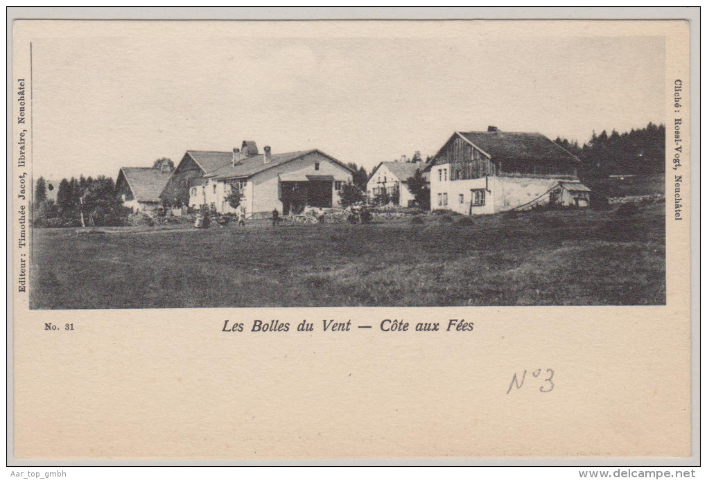 NE LA COTE AUX FEES Non Utilisée Les Balles Du Vent Photo Rossi Vogt Rare - La Côte-aux-Fées