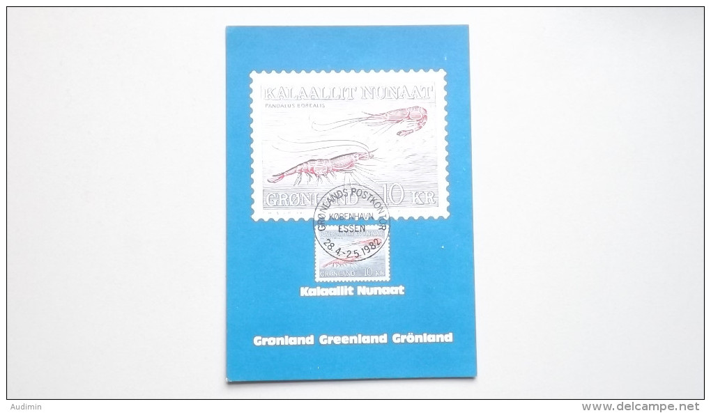 Grönland 133 Yt 121 Maximumkarte MK/CM, SST ESSEN 1982, Tiefsee-Garnele (Pandalus Borealis) - Cartes-Maximum (CM)