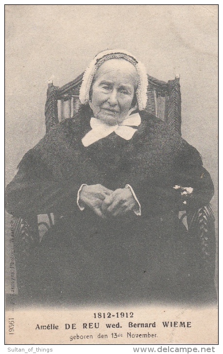Cpa/pk 1912  Eerste Honderdjarige Waarschootse  Vrouw Geboren 1812 Amélie De Reu Waarschoot - Waarschoot