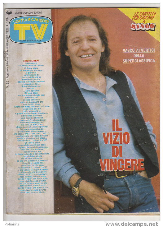 RA#42#21 RIVISTA TV SORRISI E CANZONI N.20 1989/VASCO ROSSI - Musique